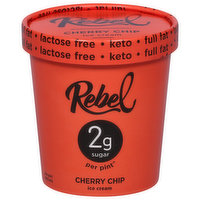 Rebel Ice Cream, Cherry Chip - 1 Pint 