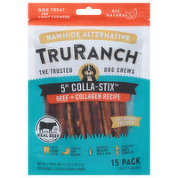 TruRanch Dog Chews, Beef + Collagen Recipe, 5 Inch Colla-Stix, 15 Pack