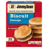 Jimmy Dean Jimmy Dean Snack Size Biscuit Breakfast Sandwiches with Sausage, Frozen, 10 Count