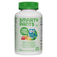 SmartyPants Formula and Fiber, Kids, Gummies, Strawberry Banana, Orange, and Lemon - 90 Each 