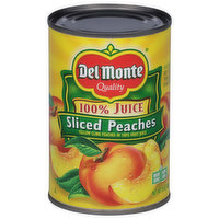 Del Monte Sliced Peaches, 100% Juice - 15 Ounce 