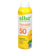 Alba Botanica Sunscreen Spray, Hawaiian, Broad Spectrum SPF 50, Coconut - 5 Fluid ounce