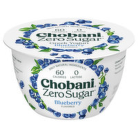 Chobani Yogurt, Greek, Nonfat, Zero Sugar, Blueberry Flavored