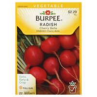 Burpee Seeds, Radish, Cherry Belle - 4 Gram 