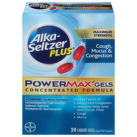 Alka-Seltzer Plus Cough, Mucus & Congestion, Maximum Strength, Liquid Gels - 24 Each 