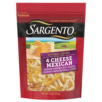 Sargento Cheese, Natural, 4 Cheese Mexican, Traditional Cut - 2 Each 