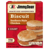 Jimmy Dean Sandwiches, Biscuit, Southern Style Chicken, Snack Size - 8 Each 