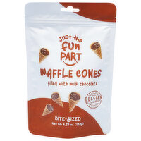 Just the Fun Part Waffle Cones, Milk Chocolate, Bite-Sized - 4.23 Ounce 