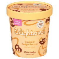 Enlightened Ice Cream, Light, Caramel Fudge Pretzel - 16 Fluid ounce 