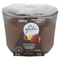 Glade Candle, 3 Wick, Cashmere Woods, Comforting