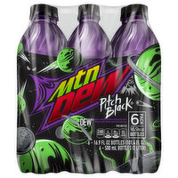 Mtn Dew Soda, Pitch Black, 6 Pack