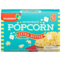 Brookshire's Popcorn, Microwave, Extra Butter, 6 Pack - 6 Each 