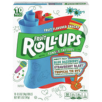 Fruit Roll-Ups Fruit Flavored Snacks, Strawberry Sensation/Tropical Tie-Dye/Blue Raspberry, Variety Pack - 10 Each 