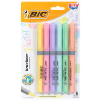 992561 BIC Highlighter Grip Pastel Pens Adjustable Chisel Tip - Assorted  Colours, Pack of 6