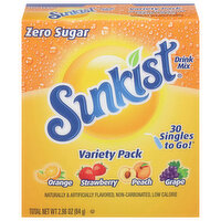 Sunkist Drink Mix, Zero Sugar, Variety Pack - 30 Each 