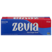Zevia Soda, Zero Sugar, Cherry Cola - 12 Each 
