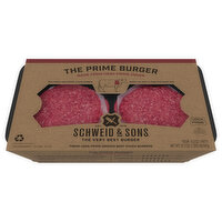 Schweid & Sons Beef Chuck Burgers, Ground, The Prime Burger - 4 Each 