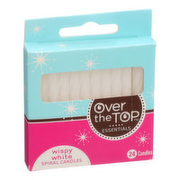 Over The Top Wispy White, Spiral Candles - 24 Each 