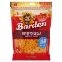 Borden Shredded Cheese, Sharp Cheddar - 8 Ounce 