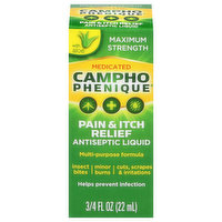 Campho Phenique Pain & Itch Relief, Medicated, Maximum Strength, Antiseptic Liquid - 0.75 Fluid ounce 