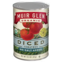 Muir Glen Tomatoes, Organic, No Salt Added, Diced