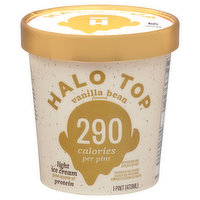 Halo Top Ice Cream, Vanilla Bean Flavored, Light