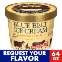 Blue Bell Ice Cream, Homemade Vanilla Flavored - 0.5 Gallon 