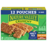 Nature Valley Granola Bars, Maple Brown Sugar, Peanut Butter, Oats 'N Honey, Crunchy, Variety Pack - 12 Each 