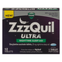 ZzzQuil Nighttime Sleep-Aid, 25 mg, Tablets - 12 Each 