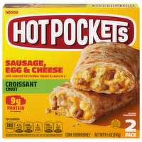 Hot Pockets Sandwich, Sausage, Egg & Cheese, Croissant Crust, 2 Pack