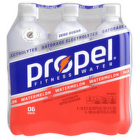 Propel Electrolyte Water Beverage, Zero Sugar, Watermelon, 6 Pack - 6 Each 