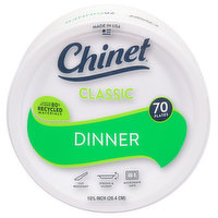 Chinet Plates, Dinner, 10.375 Inch - 70 Each 