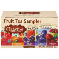Celestial Seasonings Fruit Tea Sampler, Caffeine Free, 5 Flavors, Tea Bags - 18 Each 