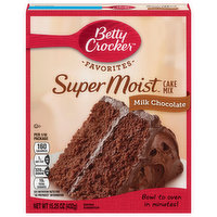 Betty Crocker Cake Mix, Super Moist, Milk Chocolate - 15.25 Ounce 