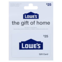 Lowe's Gift Card, $25 - 1 Each 