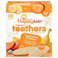 Happy Baby Teethers, Sweet Potato & Banana, Sitting Baby, 2 Packs - 12 Each 