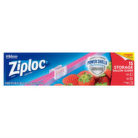 Ziploc Slider Bags, Storage, Gallon - 15 Each