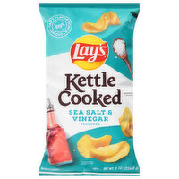 Lay's Potato Chips, Sea Salt & Vinegar Flavored, Kettle Cooked - 8 Ounce 