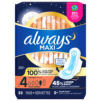 Always Pads, Flexi-Wings, Overnight, Size 4