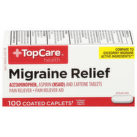 TopCare Migraine Relief, Coated Caplets - 100 Each 