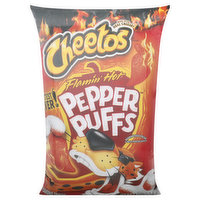 Cheetos Cheese Flavored Snacks, Flamin' Hot Flavored, Pepper Puffs