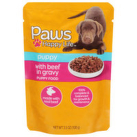 Paws Happy Life Puppy Food, with Beef in Gravy