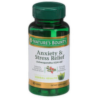 Nature's Bounty Anxiety & Stress Relief, Herbal Health, Tablets - 50 Each 