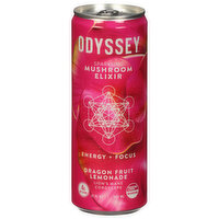 Odyssey Mushroom Elixir, Sparkling, Energy + Focus, Dragon Fruit Lemonade - 12 Fluid ounce 