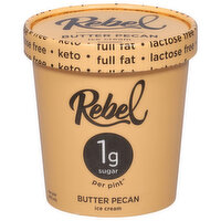Rebel Ice Cream, Butter Pecan - 1 Pint 