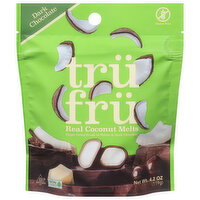 Tru Fru Coconut Melts, Real, Dark Chocolate - 4.2 Ounce 