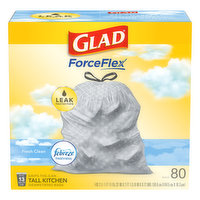 Glad Kitchen Bags, Tall, Drawstring, Fresh Clean, 13 Gallon - 80 Each 