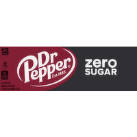 Dr Pepper Soda, Zero Sugar, 12 Pack - 12 Each 