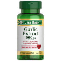 Nature's Bounty Garlic Extract, 1000 mg, Rapid Release Softgels - 100 Each 