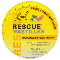 Bach Original Flower Remedies Stress Relief, Natural, Pastilles, Orange & Elderflower Flavor - 35 Each 